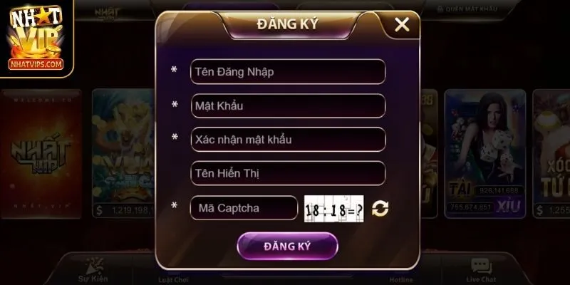 Điền thông tin chuẩn cần thiết để tạo account mới